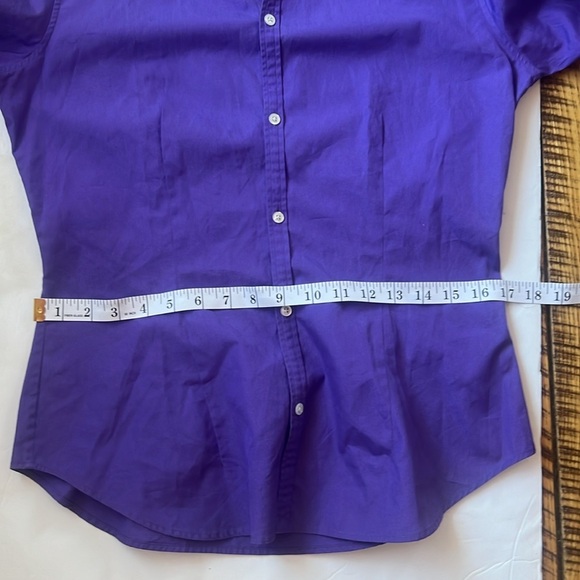 Ralph Lauren black label purple cotton button front oxford fitted shirt - Picture 8 of 9